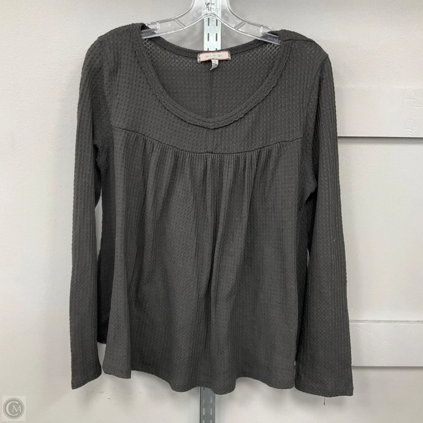 Top Long Sleeve By Eri + Ali In Grey, Size: L