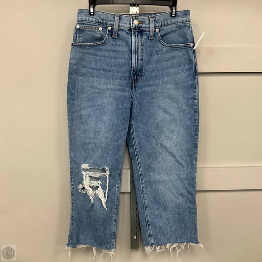 Jeans Cropped Straight By Madewell In Blue Denim, Size: 6