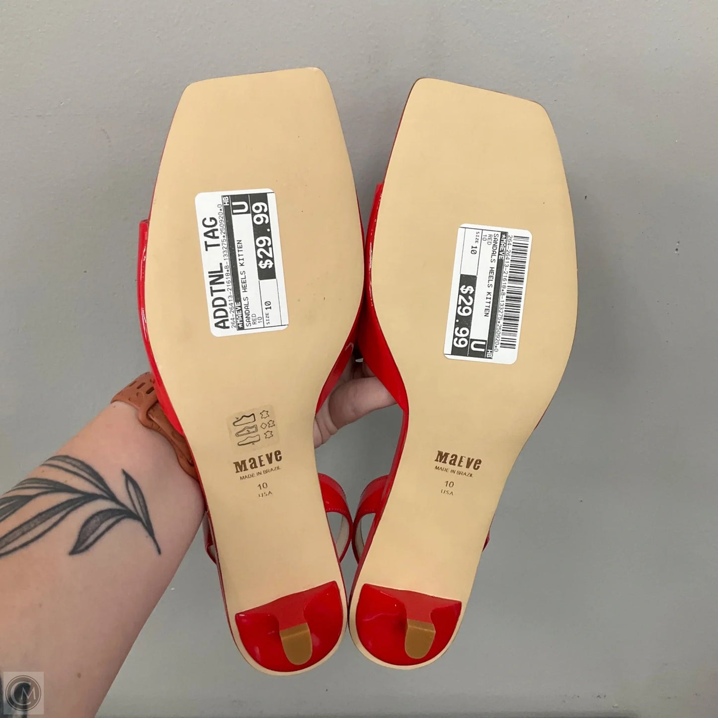 Sandals Heels Kitten By Maeve In Red, Size: 10