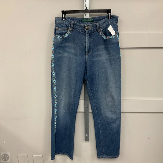 Jeans Straight By Lauren By Ralph Lauren In Blue Denim, Size: 8