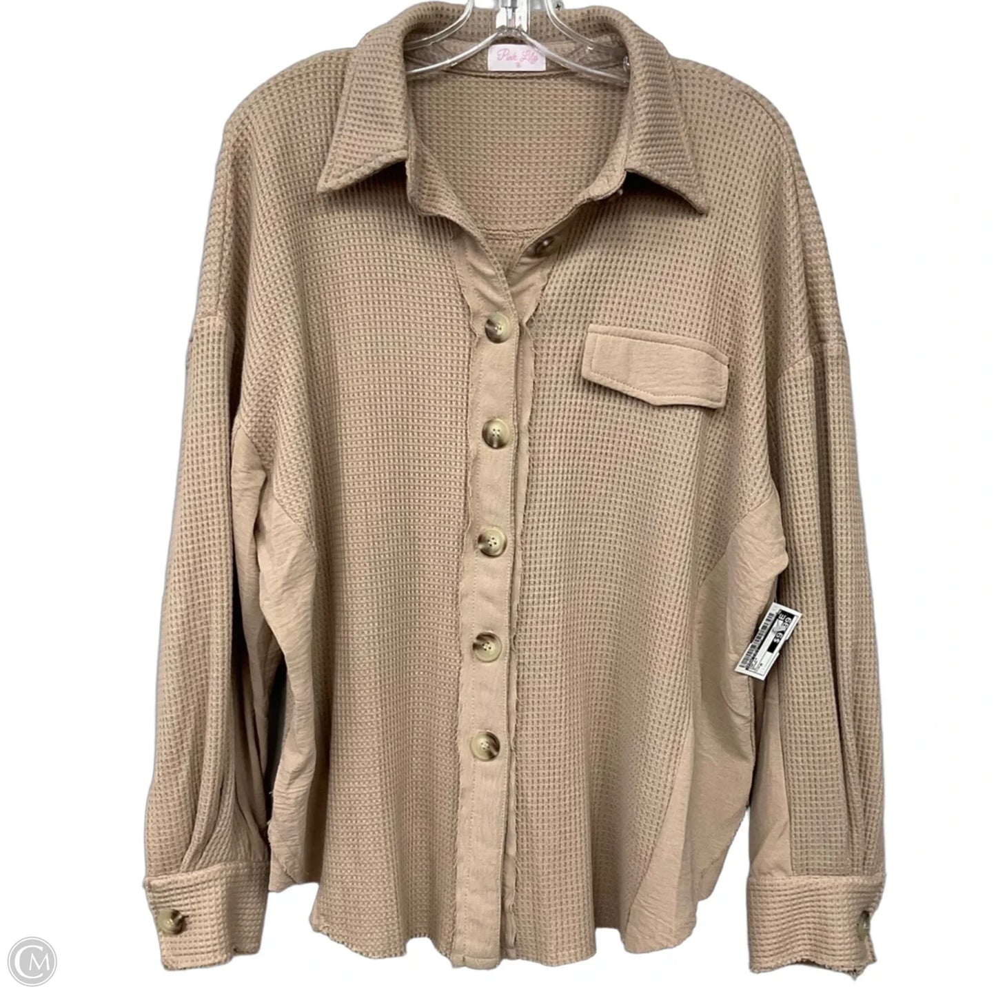 Top Long Sleeve By Pink Lily In Brown, Size: M