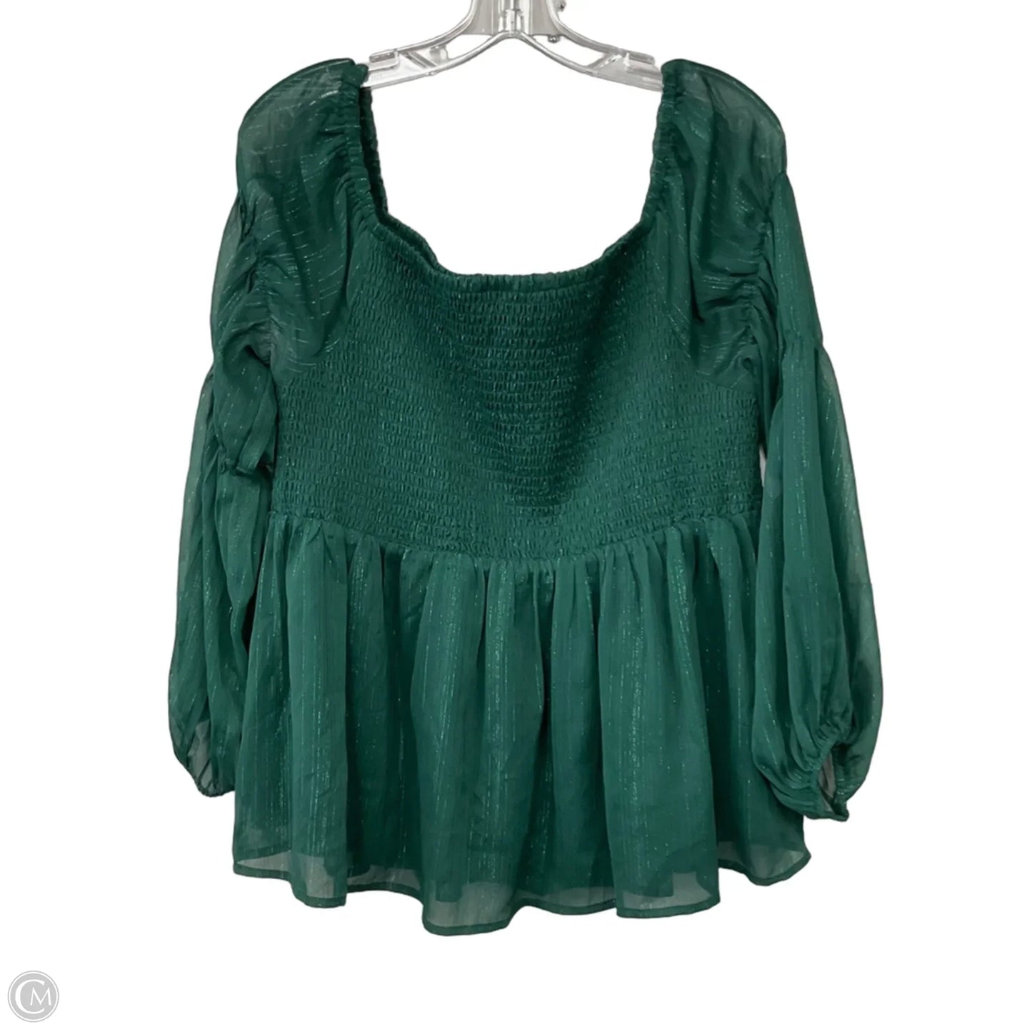 Top Long Sleeve By Arula In Green, Size: 1x