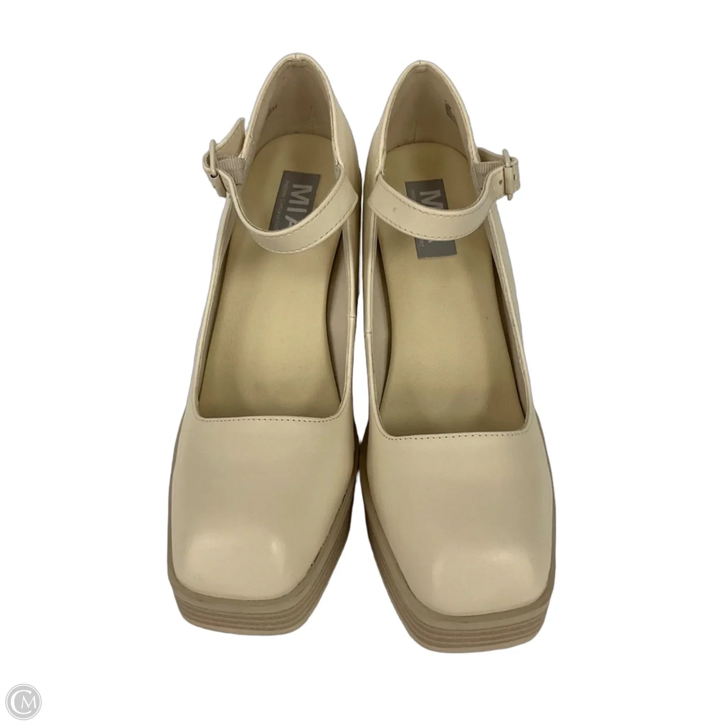Shoes Heels Block By Mia In Cream, Size: 7.5