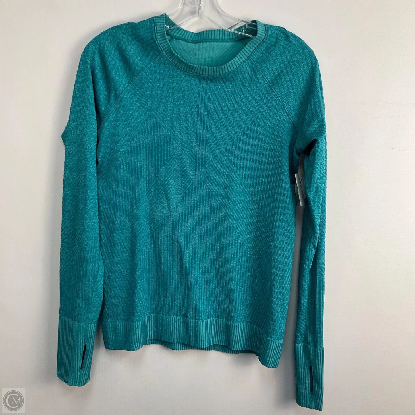 Athletic Top Long Sleeve Crewneck By Lululemon In Teal, Size: 8