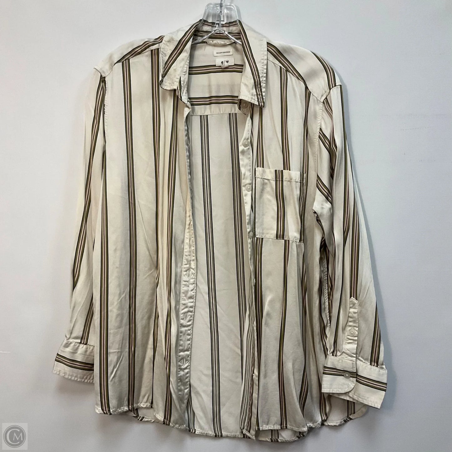 Top Long Sleeve By Aerie In Striped Pattern, Size: S