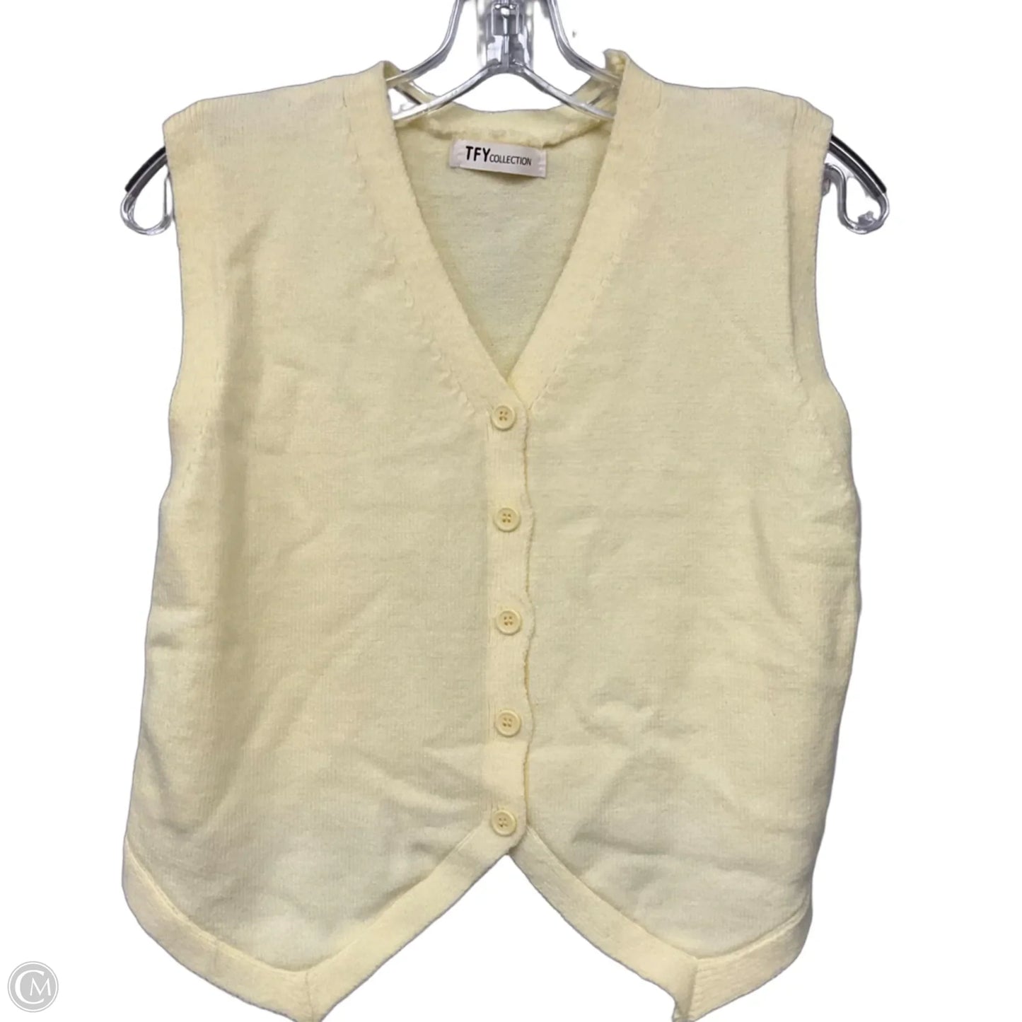 Vest Sweater By Clothes Mentor In Yellow, Size: Xl