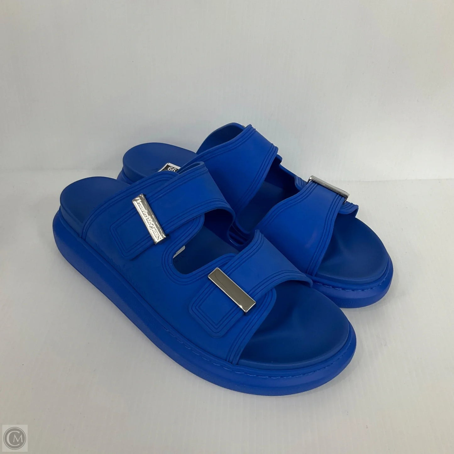 Sandals Luxury Designer By Alexander Mcqueen In Blue, Size: 12.5
