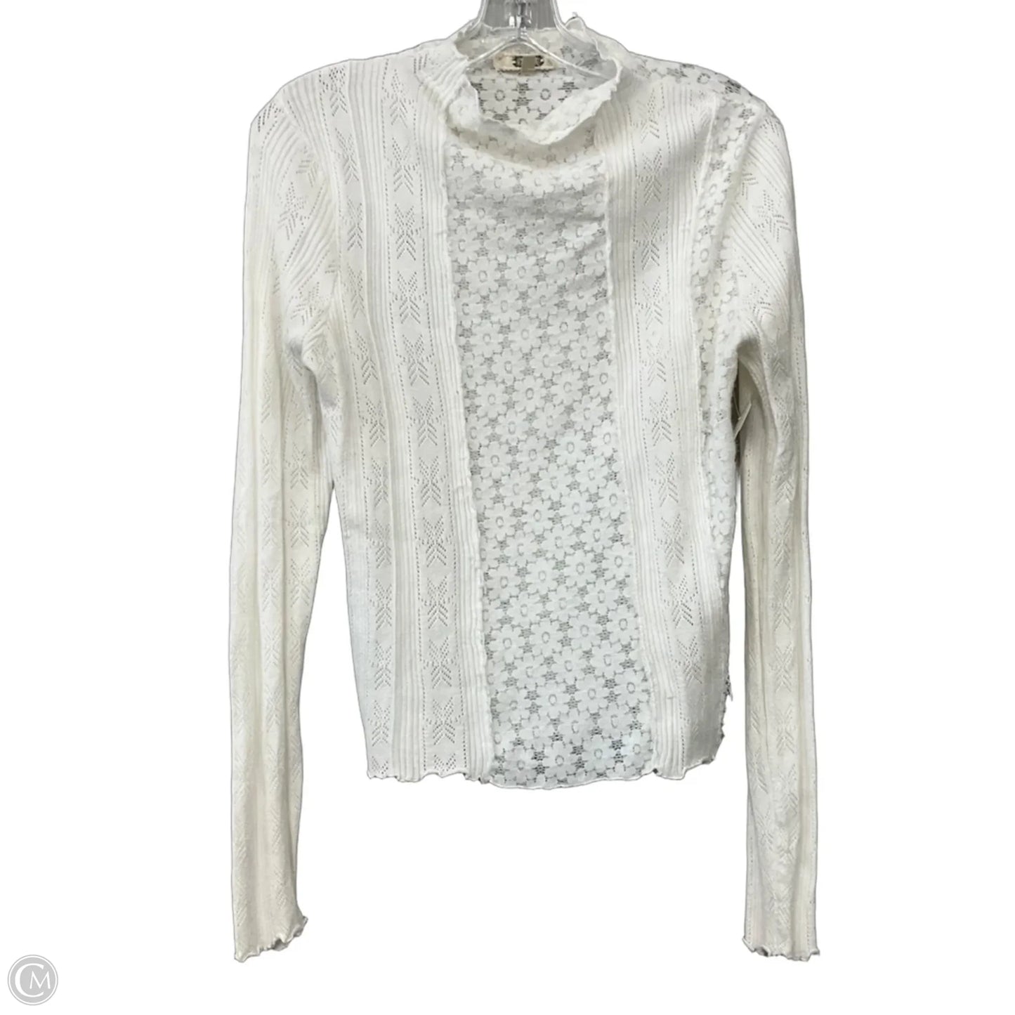 Top Long Sleeve By Gimmicks In White, Size: M