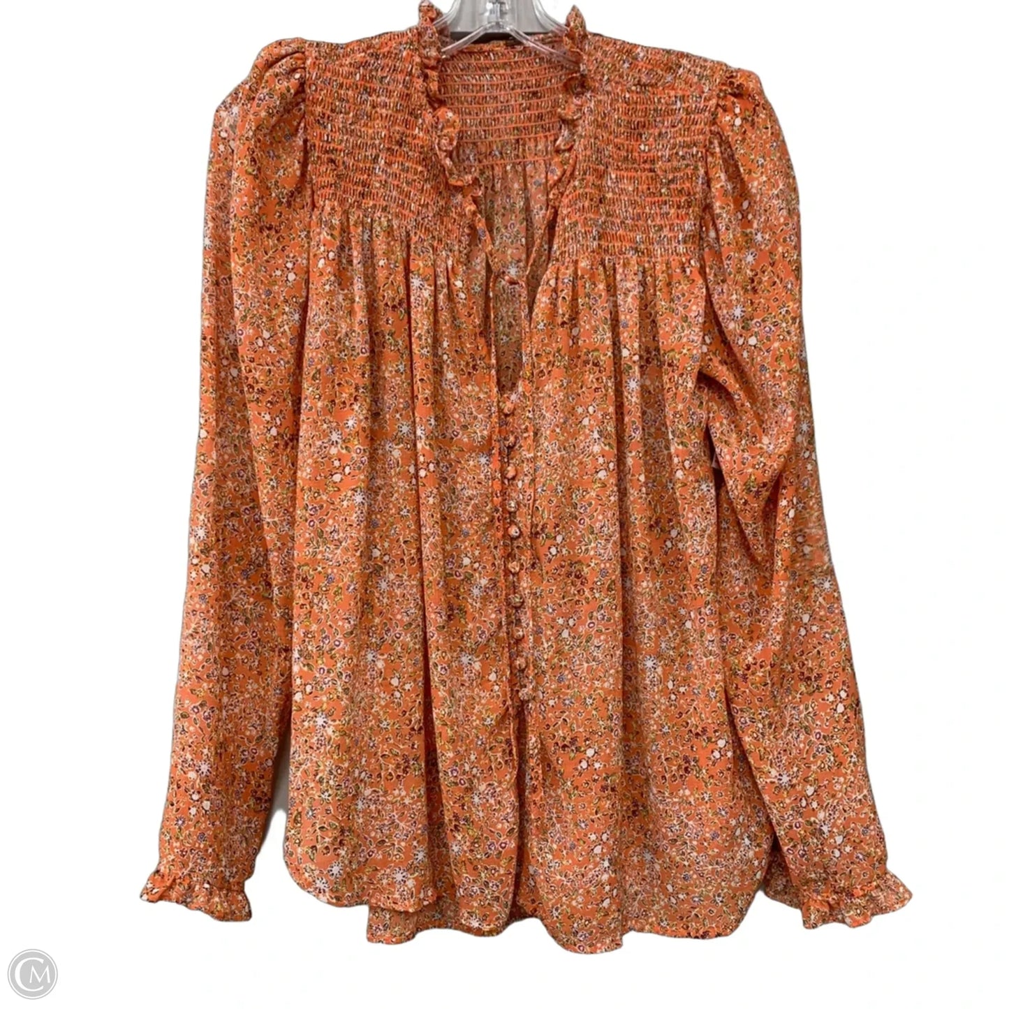 Top Long Sleeve By Free People In Orange, Size: S