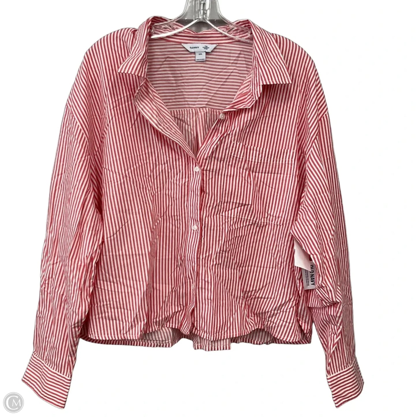 Top Long Sleeve By Old Navy In Red & White, Size: Xxl