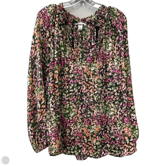 Top Long Sleeve By H&m In Floral Print, Size: Xxl