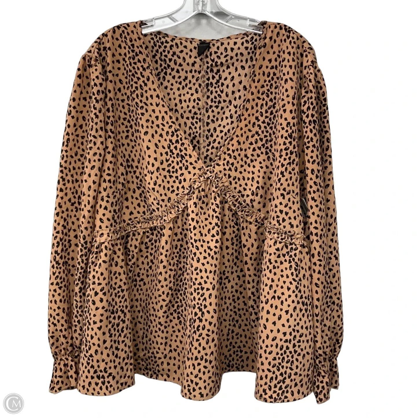 Top Long Sleeve By Shein In Animal Print, Size: 4x