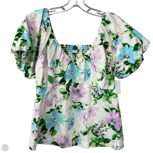 Top Short Sleeve By Old Navy In Floral Print, Size: M