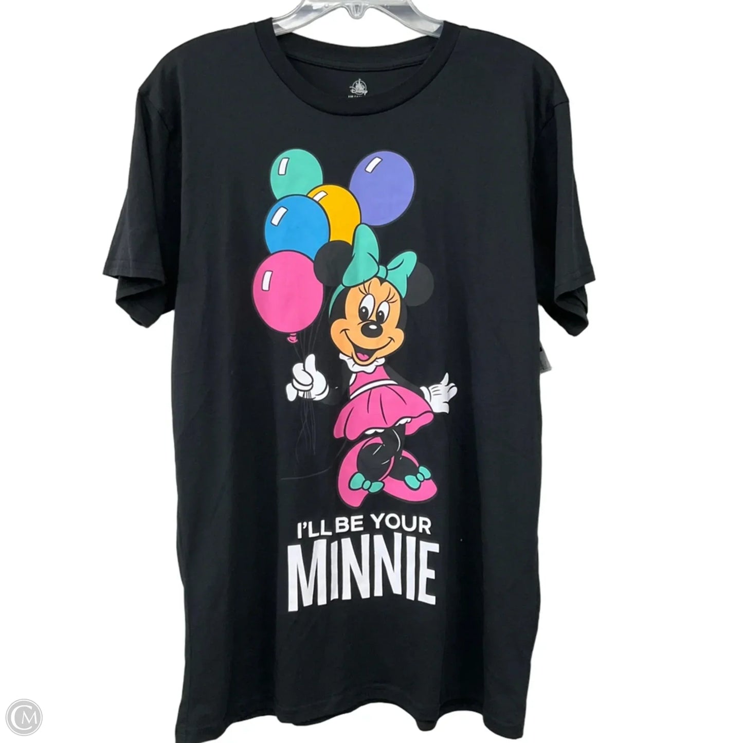 Top Short Sleeve By Disney In Black, Size: L