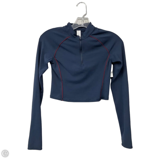 Athletic Top Long Sleeve Collar By Lululemon In Navy, Size: 4