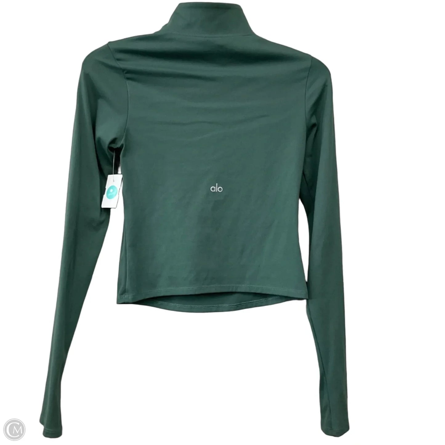 Athletic Top Long Sleeve Collar By Alo In Green, Size: S