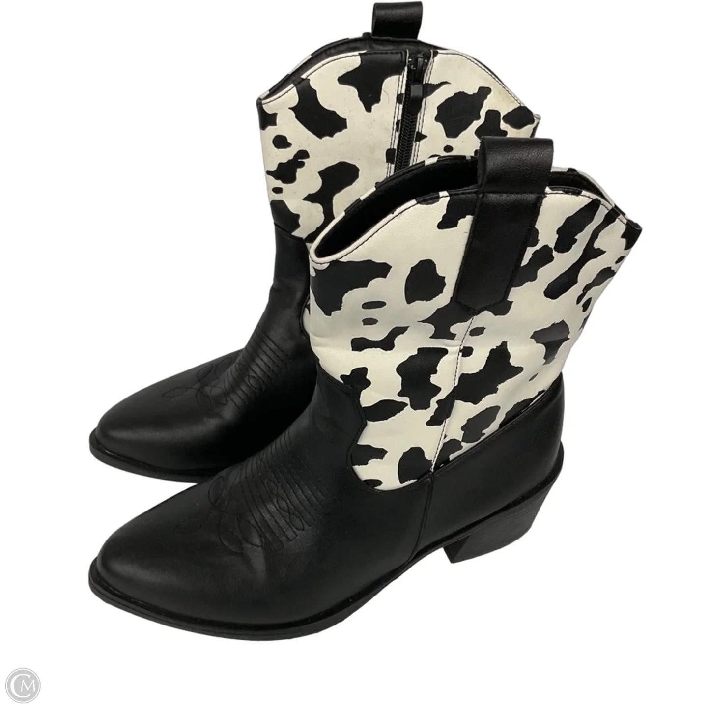 Boots Western By Cme In Black & White, Size: 11