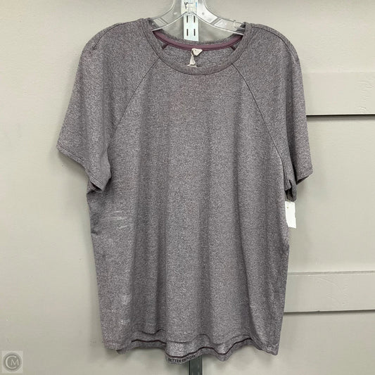 Athletic Top Short Sleeve By Lululemon In GreyPurple, Size: 14