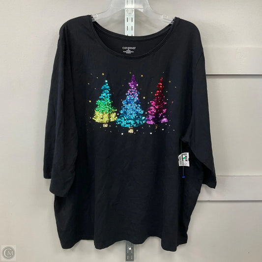 Top 3/4 Sleeve By Catherines In Black, Size: 3x