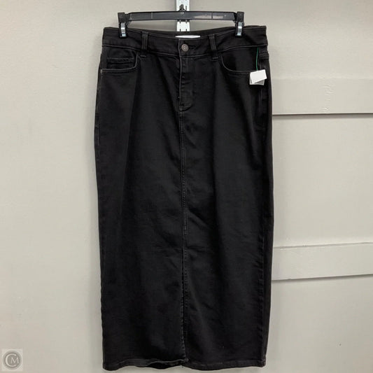 Skirt Maxi By Liz Claiborne In Black Denim, Size: 4