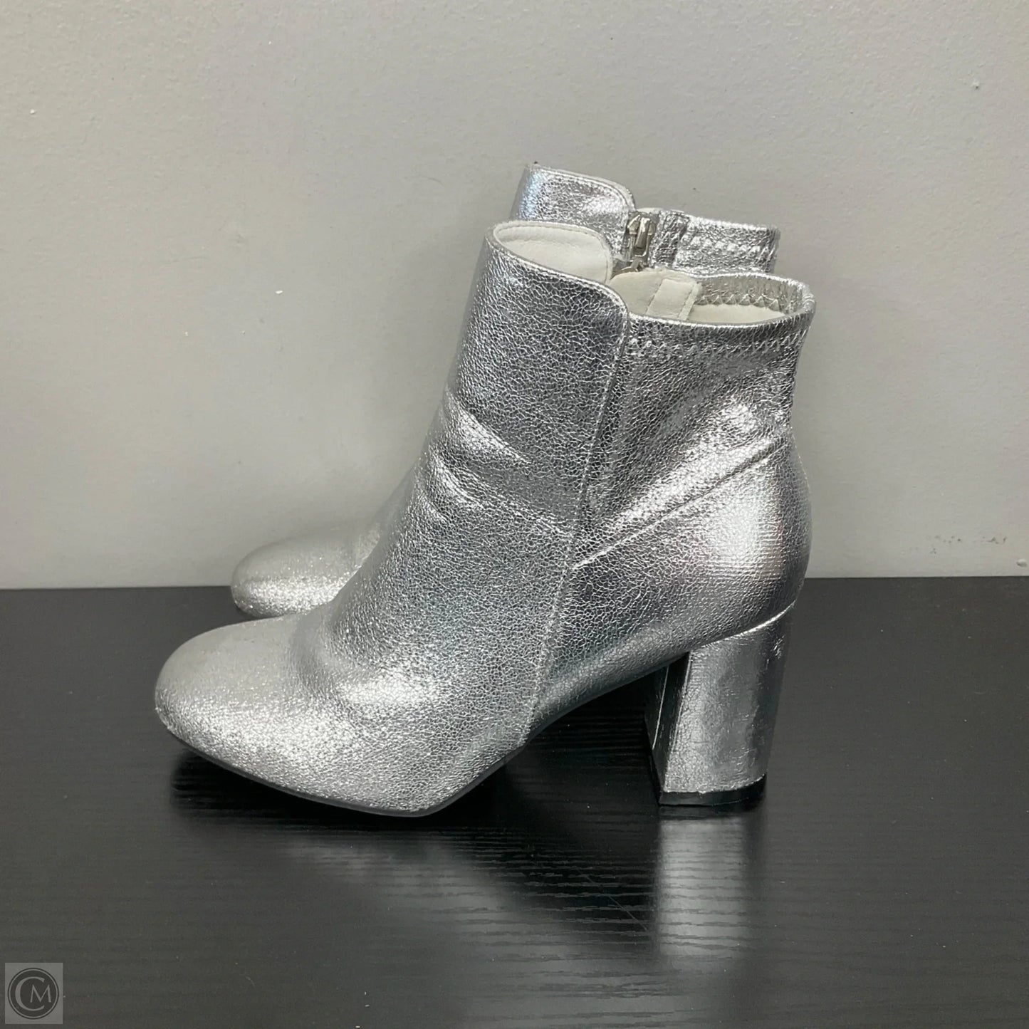 Boots Ankle Flats By Mia In Silver, Size: 6.5