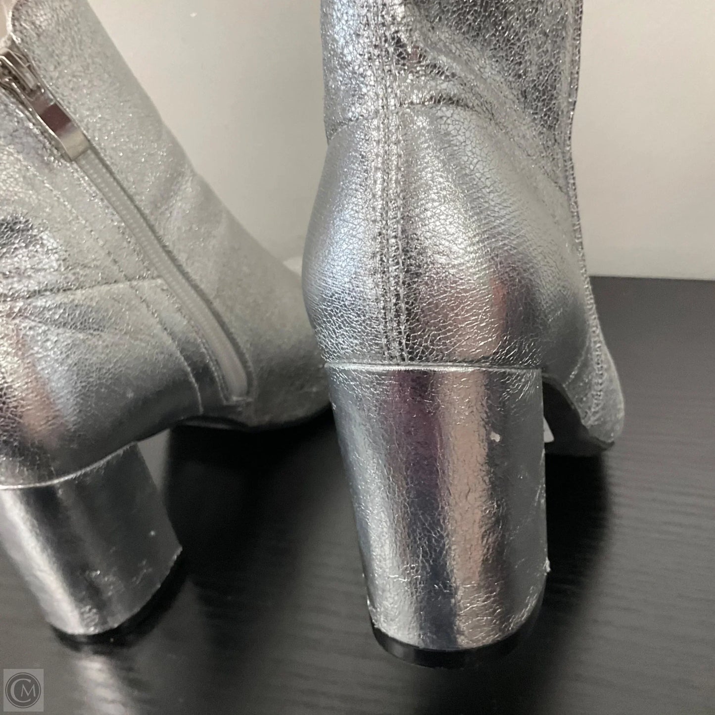 Boots Ankle Flats By Mia In Silver, Size: 6.5