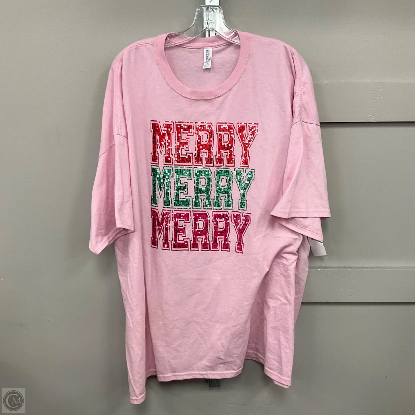 Top Short Sleeve By Jerzees In Pink, Size: 4x