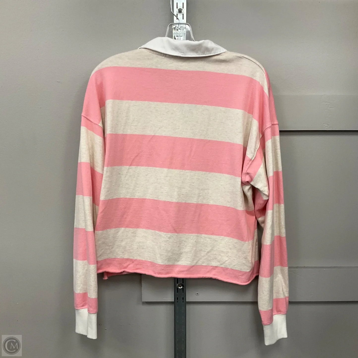Top Long Sleeve By Aerie In Pink & Tan, Size: S