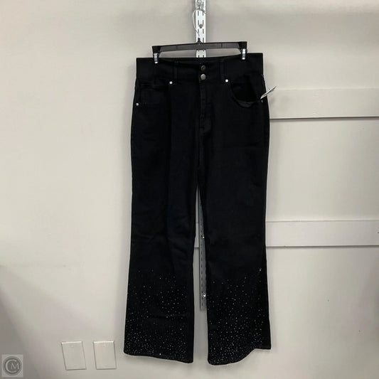 Jeans Flared By Clothes Mentor In Black Denim, Size: 12