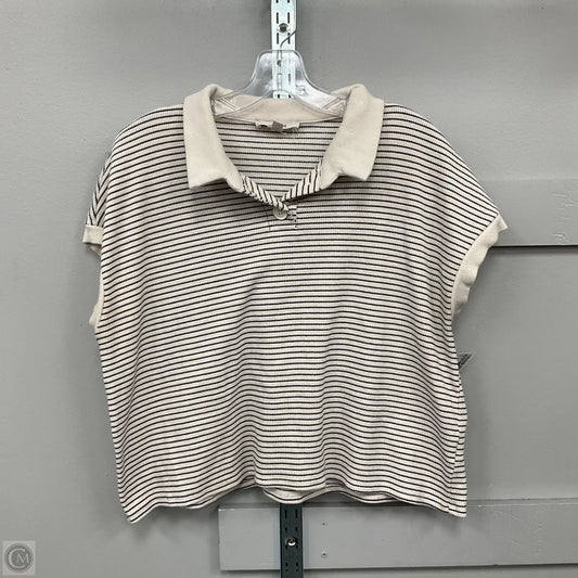 Top Short Sleeve By Atelier In Cream, Size: Xl