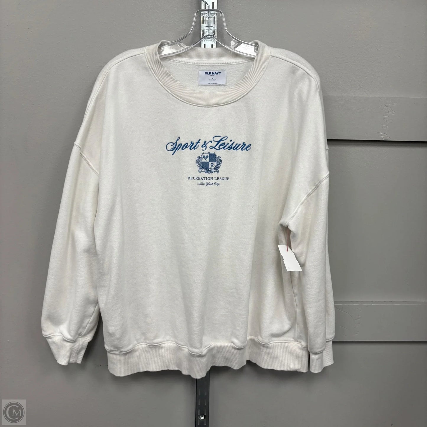 Sweatshirt Crewneck By Old Navy In White, Size: M