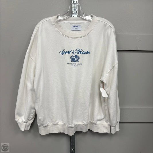 Sweatshirt Crewneck By Old Navy In White, Size: M