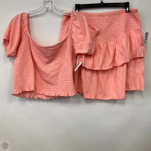 Skirt Set 2pc By Simply Southern In Peach, Size: Xxl