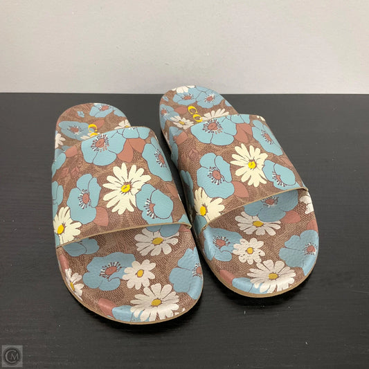 Shoes Flats By Coach In Floral Print, Size: 10