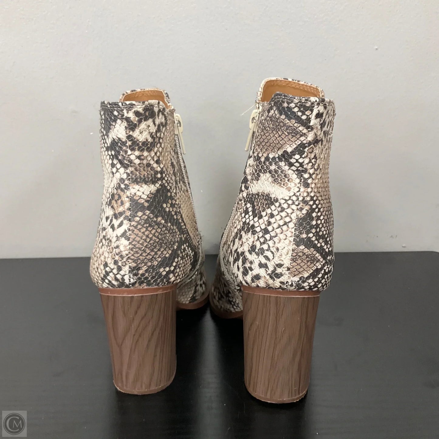 Boots Ankle Heels By Qupid In Snakeskin Print, Size: 8