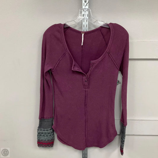 Top Long Sleeve By Free People In Purple, Size: M