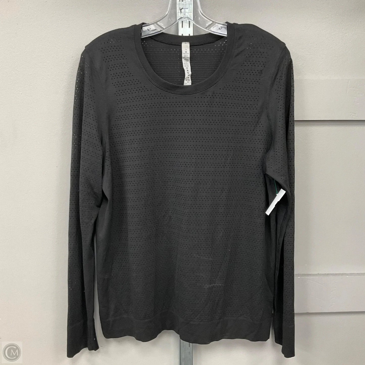 Athletic Top Long Sleeve Crewneck By Lululemon In Black, Size: 12