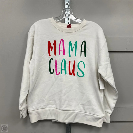 Sweatshirt Collar By Clothes Mentor In White, Size: S