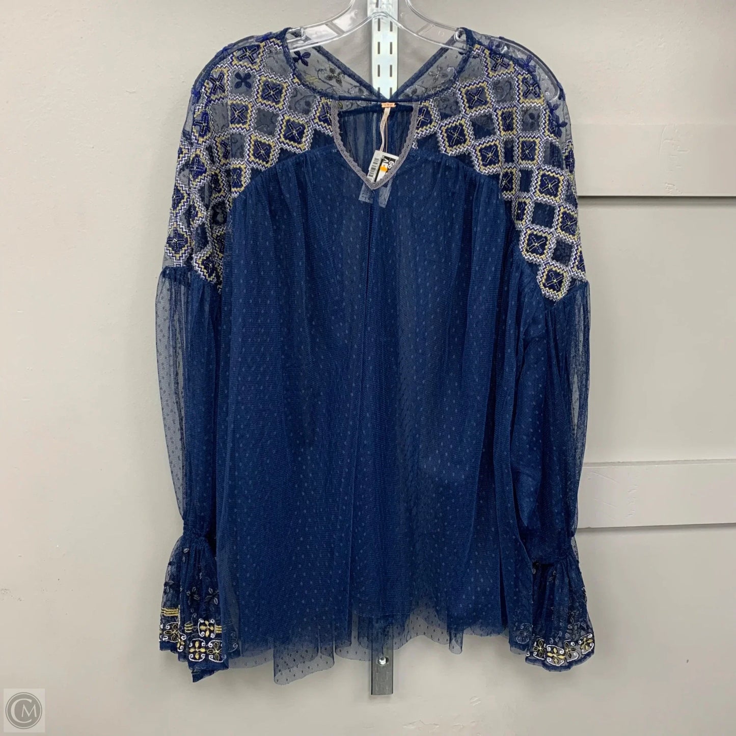 Top Long Sleeve By Free People In Navy, Size: Xs