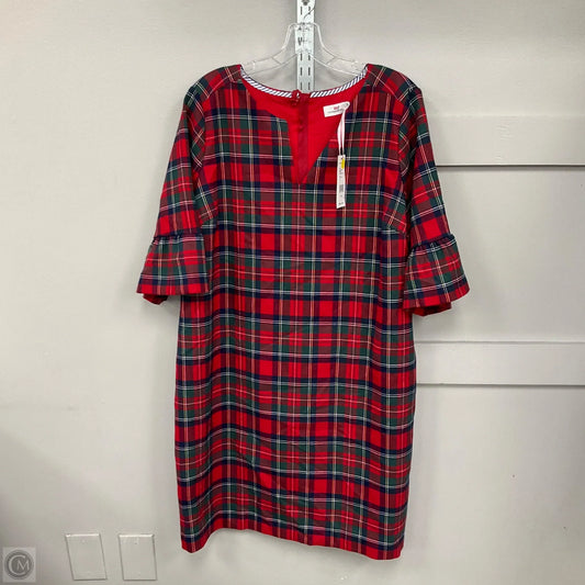 Dress Party Midi By Vineyard Vines In Plaid Pattern, Size: L