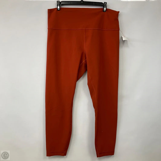 Athletic Leggings By Lululemon In Orange, Size: 16