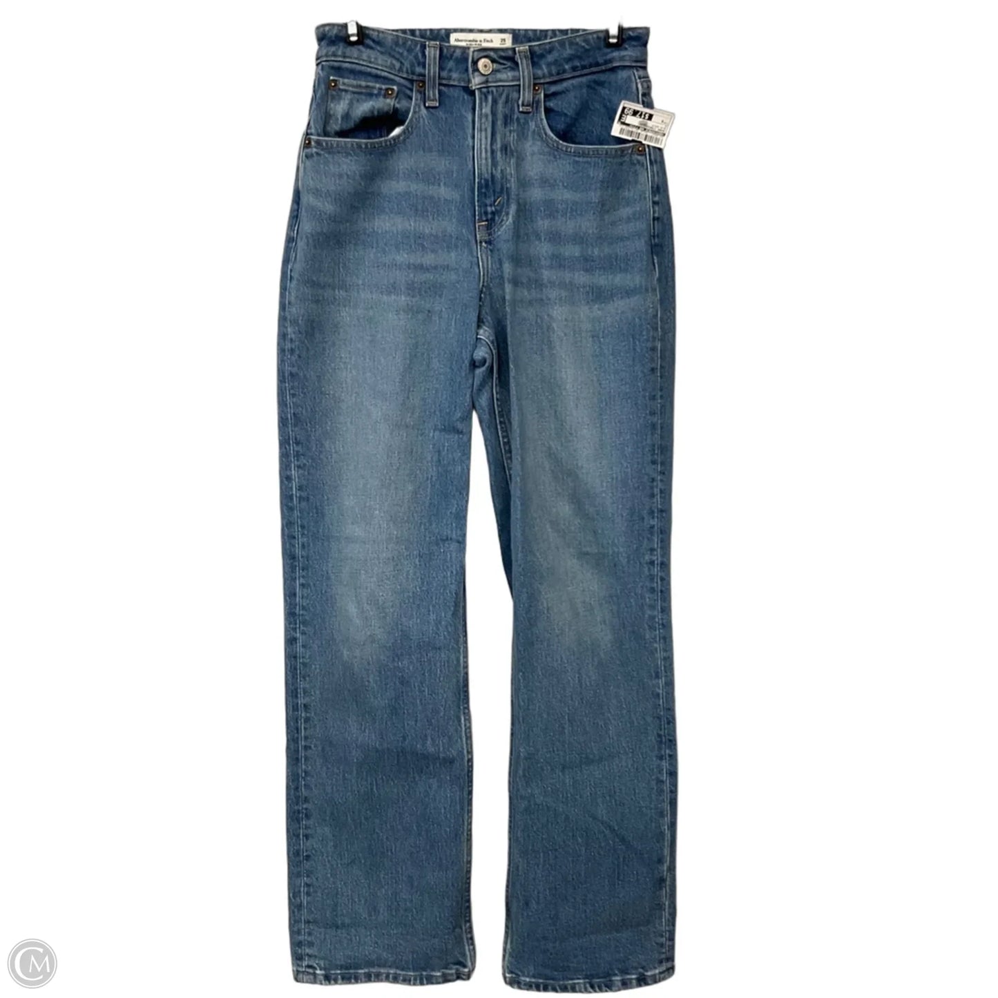 Jeans Straight By Abercrombie And Fitch In Blue Denim, Size: 0