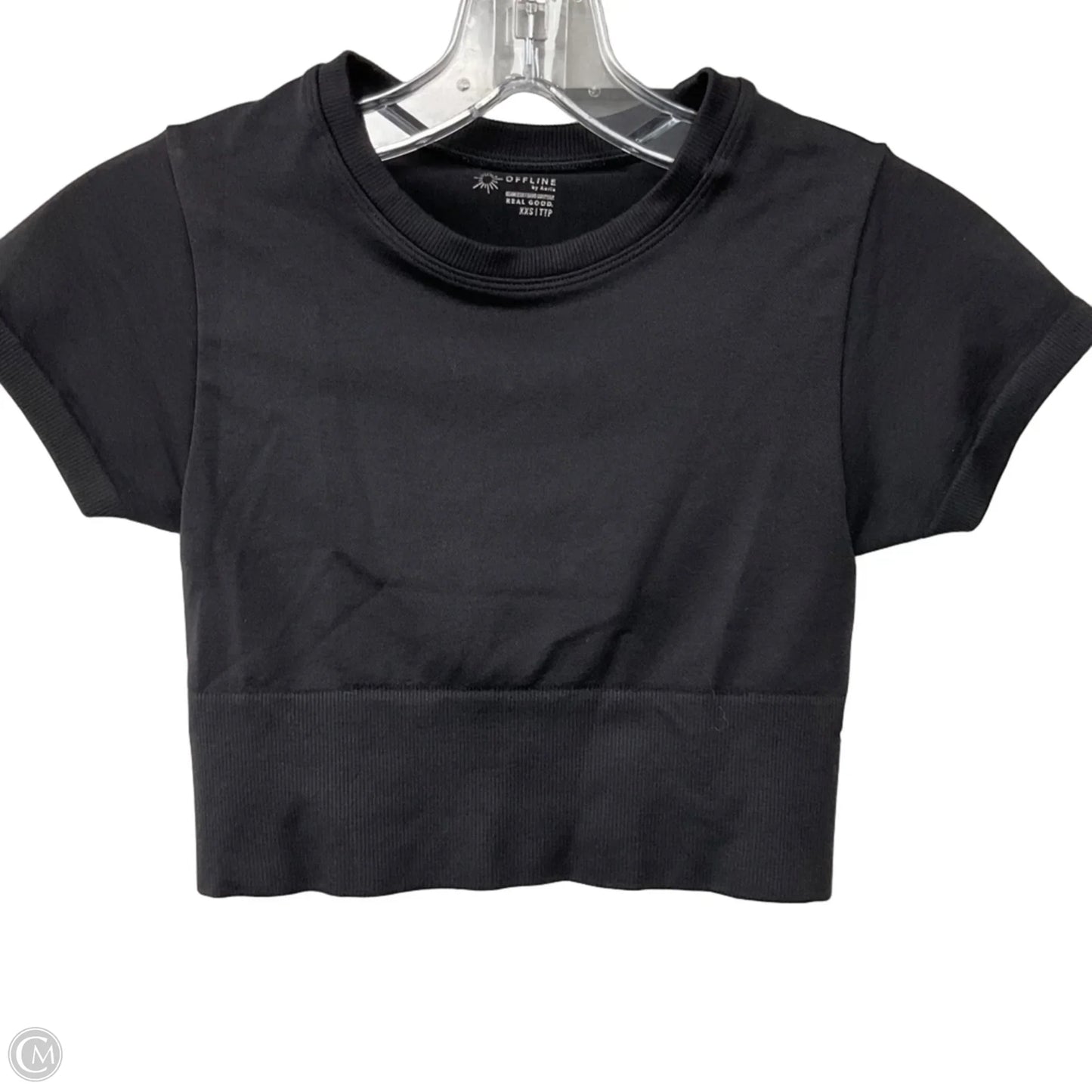 Athletic Top Short Sleeve By Offline By Aerie In Black, Size: Xxs