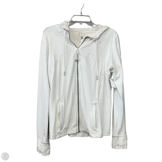 Athletic Jacket By Lululemon In White, Size: 14