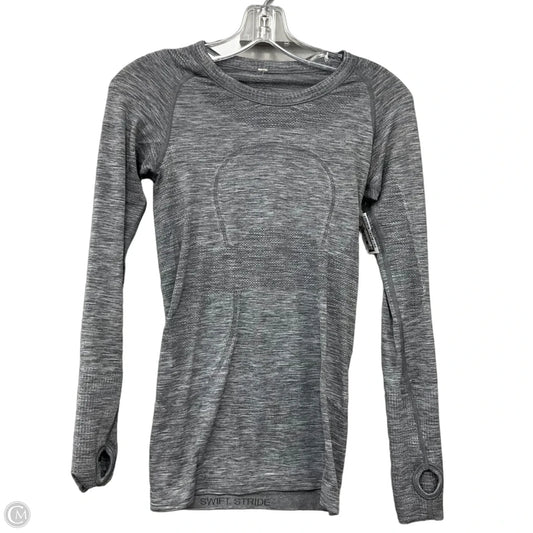 Athletic Top Long Sleeve Crewneck By Lululemon In Grey, Size: 4
