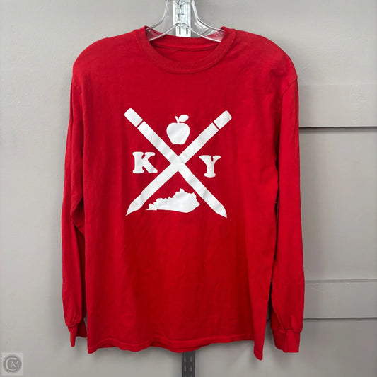 Top Long Sleeve By Clothes Mentor In Red, Size: M