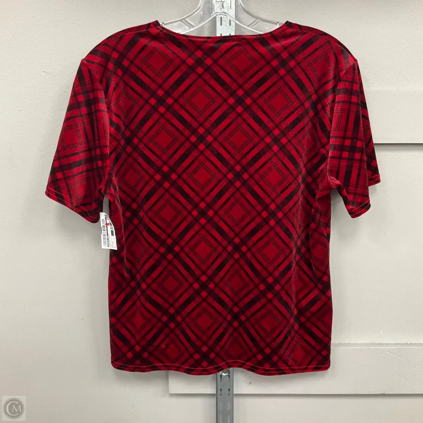 Top Short Sleeve Basic By Kathy Lee In Plaid, Size: M