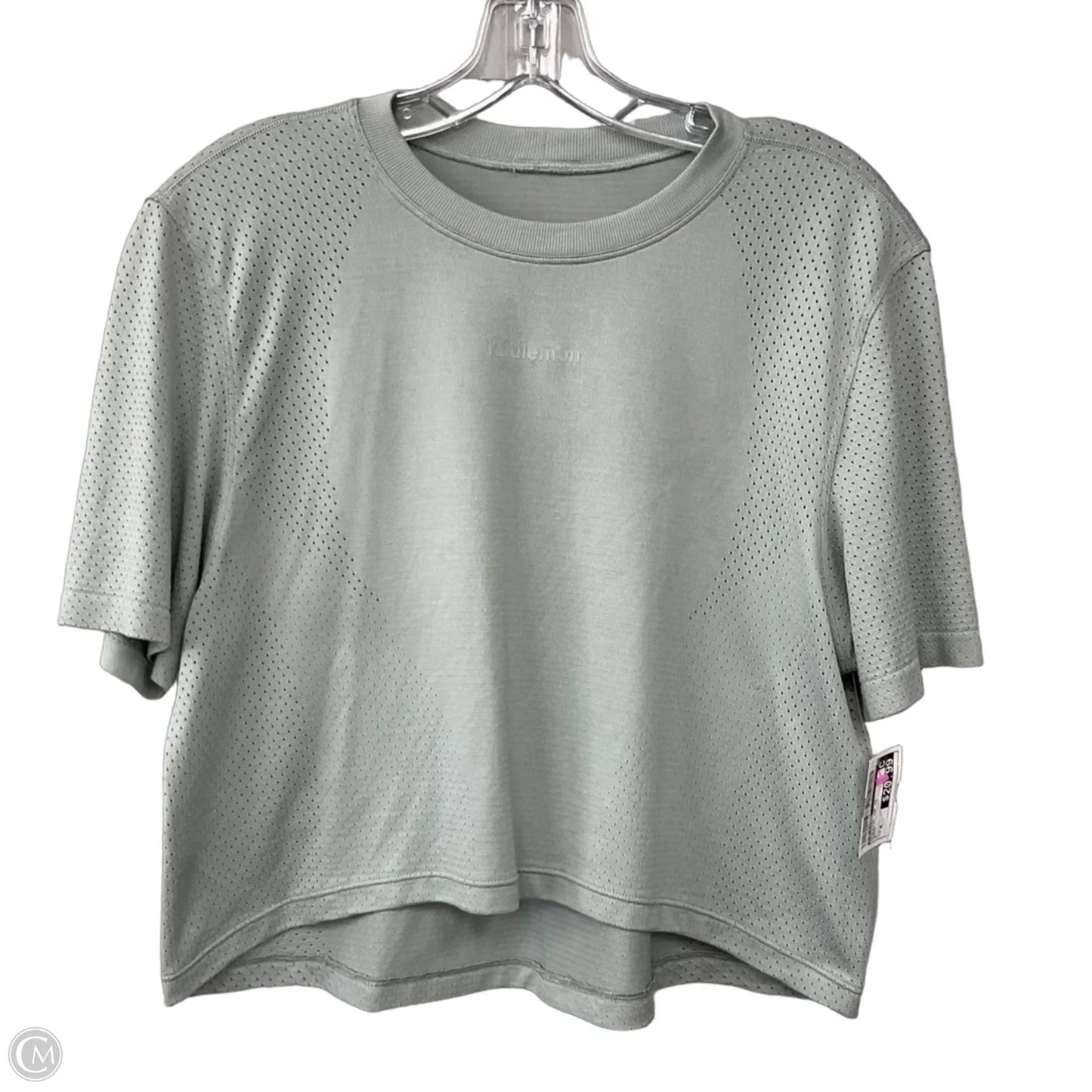 Athletic Top Short Sleeve By Lululemon In Green, Size: M