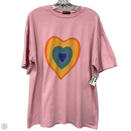 Top Short Sleeve By Shein In Pink, Size: M