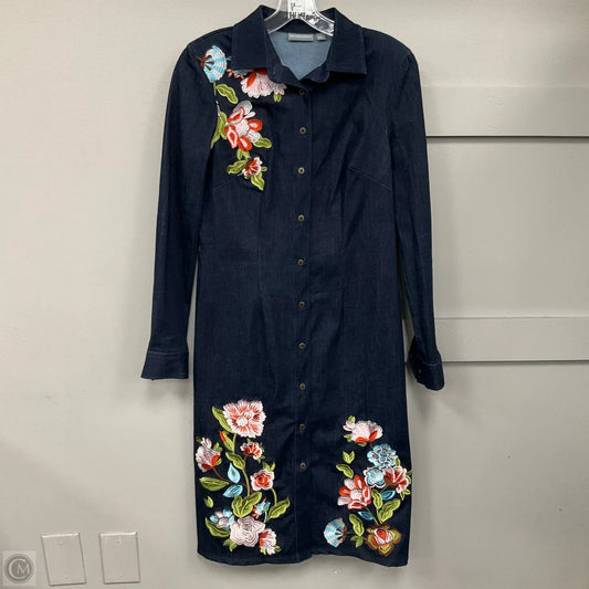 Dress Casual Midi By New York And Co In Blue Denim, Size: S